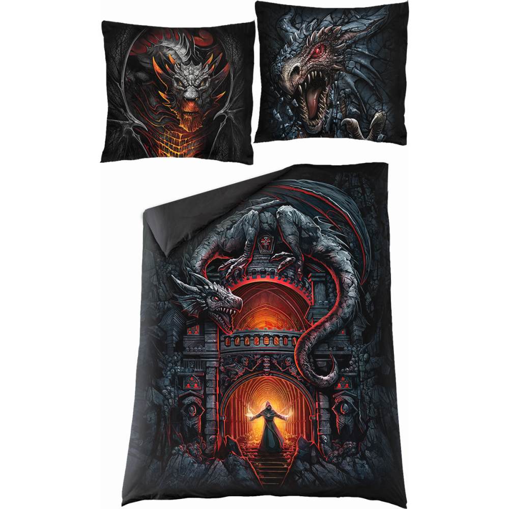 Spiral - DRACONIS Dekbedovertrekset - Eenpersoons - Zwart